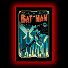 Load image into Gallery viewer, Batman No.1 A Timeless Golden Age Tribute LED Poster Light | LED Wall Art/Lamp Brandlite Limited