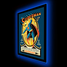 Load image into Gallery viewer, Superman A Golden Age Icon Reborn LED Poster Light | LED Wall Art/Lamp Brandlite Limited