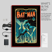 Load image into Gallery viewer, Batman No.1 A Timeless Golden Age Tribute LED Poster Light | LED Wall Art/Lamp Brandlite Limited