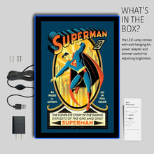 Load image into Gallery viewer, Superman A Golden Age Icon Reborn LED Poster Light | LED Wall Art/Lamp Brandlite Limited