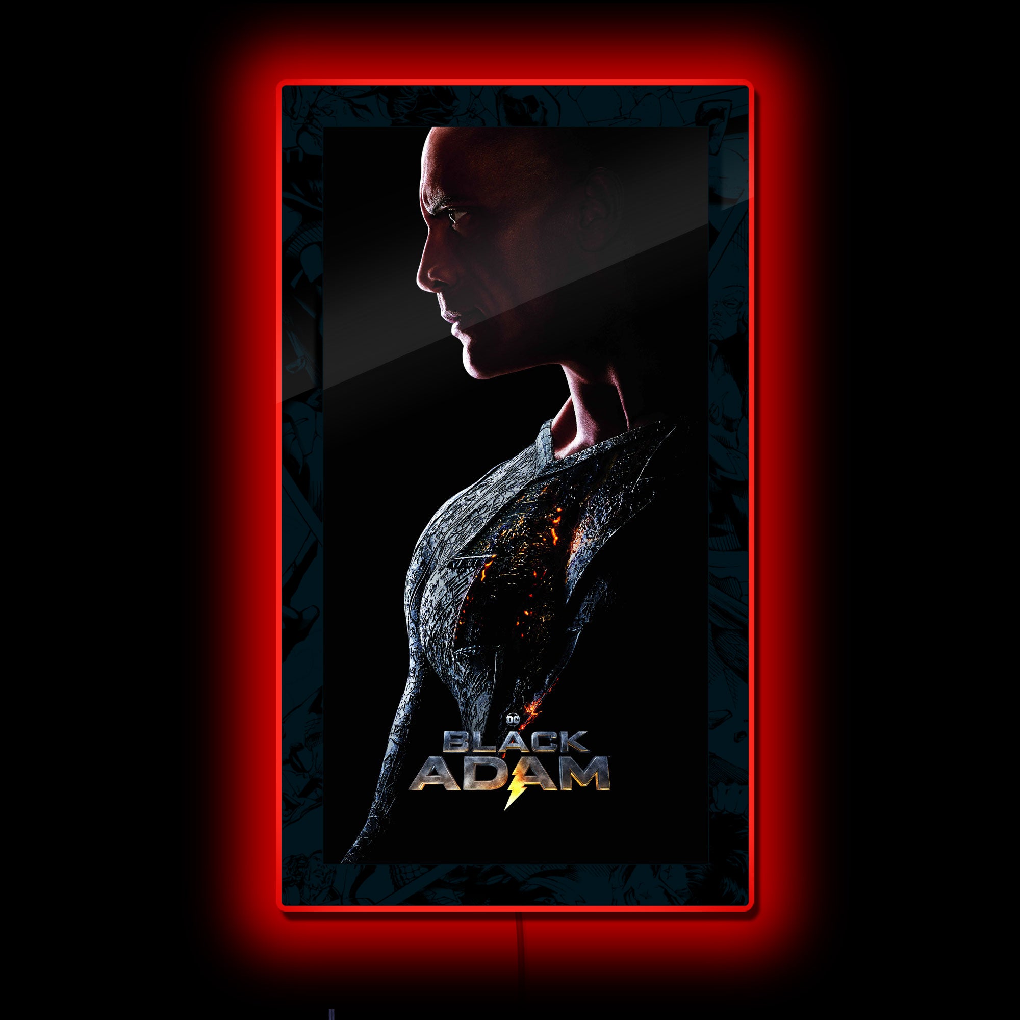 DC Black Adam (Dwayne Johnson) Lightning LED Movie Poster Light –  dcilluminated