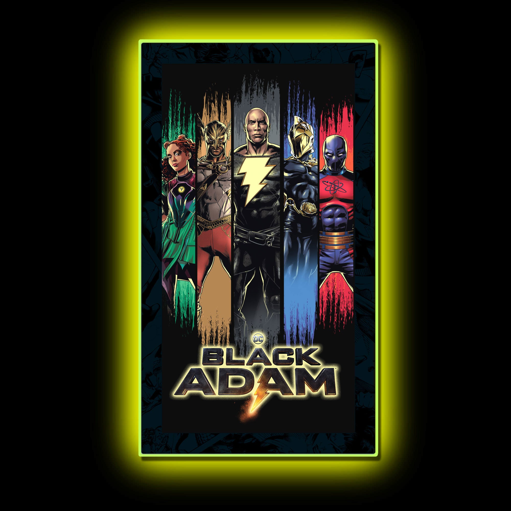 DC Black Adam (Dwayne Johnson) Lightning LED Movie Poster Light –  dcilluminated