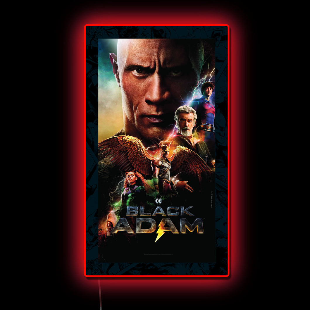 DC Black Adam (Dwayne Johnson) Lightning LED Movie Poster Light